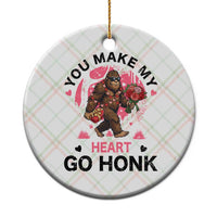 You Make My Heart Go Honk Ceramic Ornament Funny Bigfoot Valentine Meme - Wonder Print Shop