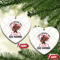 You Make My Heart Go Honk Ceramic Ornament Funny Bigfoot Valentine Meme - Wonder Print Shop