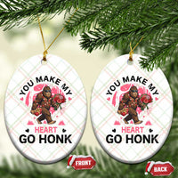 You Make My Heart Go Honk Ceramic Ornament Funny Bigfoot Valentine Meme - Wonder Print Shop