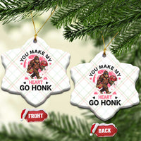 You Make My Heart Go Honk Ceramic Ornament Funny Bigfoot Valentine Meme - Wonder Print Shop