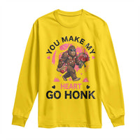 You Make My Heart Go Honk Long Sleeve Shirt Funny Bigfoot Valentine Meme - Wonder Print Shop