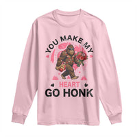 You Make My Heart Go Honk Long Sleeve Shirt Funny Bigfoot Valentine Meme - Wonder Print Shop