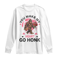 You Make My Heart Go Honk Long Sleeve Shirt Funny Bigfoot Valentine Meme - Wonder Print Shop