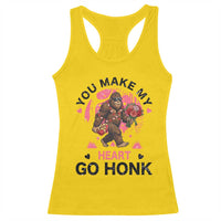You Make My Heart Go Honk Racerback Tank Top Funny Bigfoot Valentine Meme - Wonder Print Shop