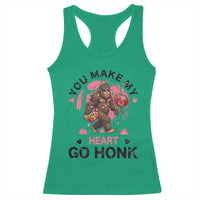 You Make My Heart Go Honk Racerback Tank Top Funny Bigfoot Valentine Meme - Wonder Print Shop