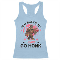 You Make My Heart Go Honk Racerback Tank Top Funny Bigfoot Valentine Meme - Wonder Print Shop