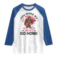 You Make My Heart Go Honk Raglan Shirt Funny Bigfoot Valentine Meme - Wonder Print Shop