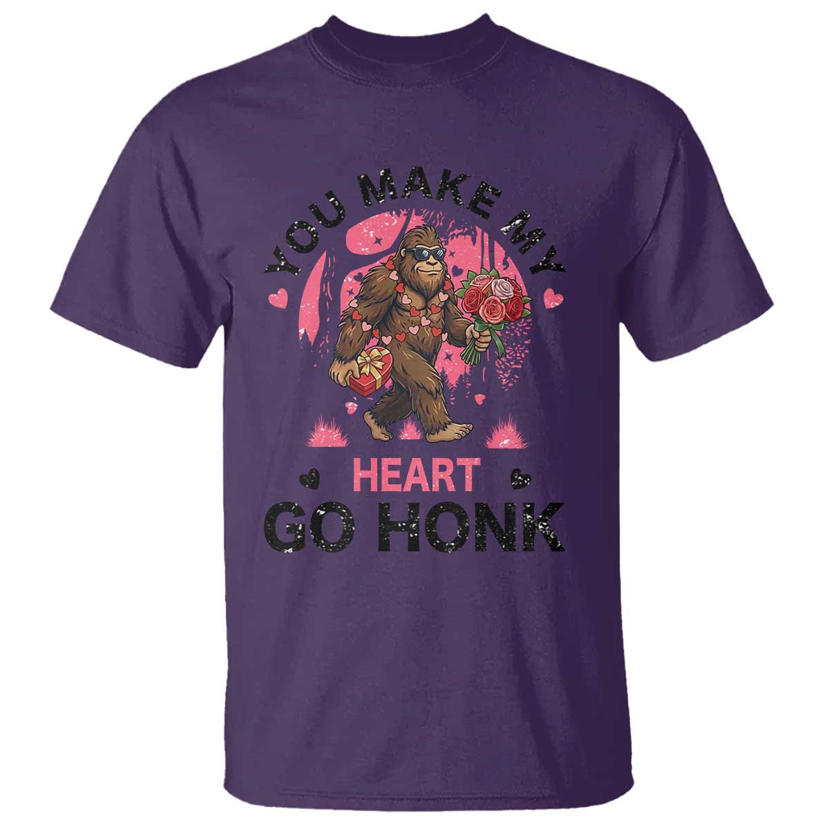 You Make My Heart Go Honk T Shirt Funny Bigfoot Valentine Meme - Wonder Print Shop