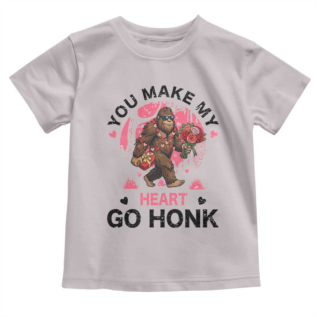 You Make My Heart Go Honk Toddler T Shirt Funny Bigfoot Valentine Meme - Wonder Print Shop