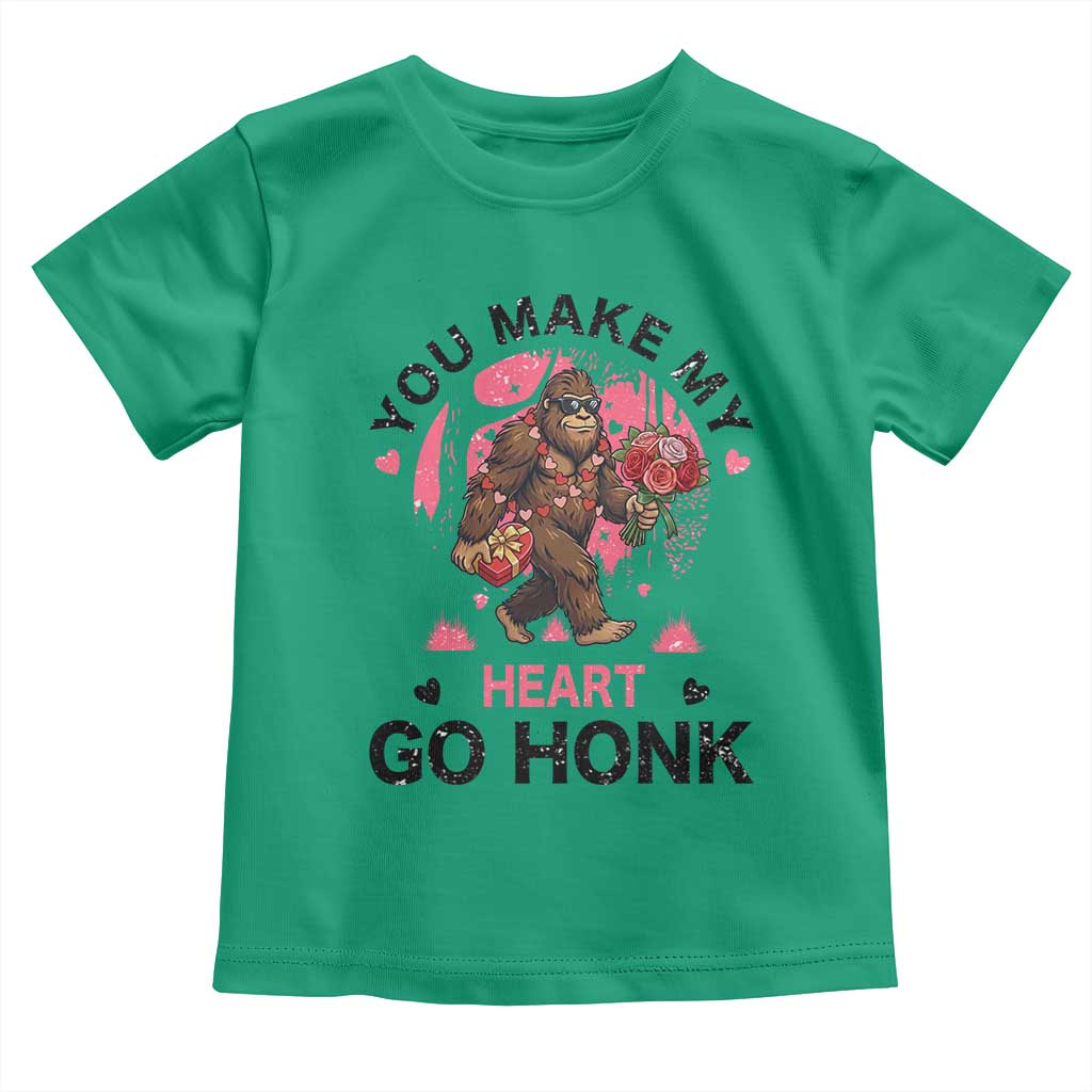 You Make My Heart Go Honk Toddler T Shirt Funny Bigfoot Valentine Meme - Wonder Print Shop