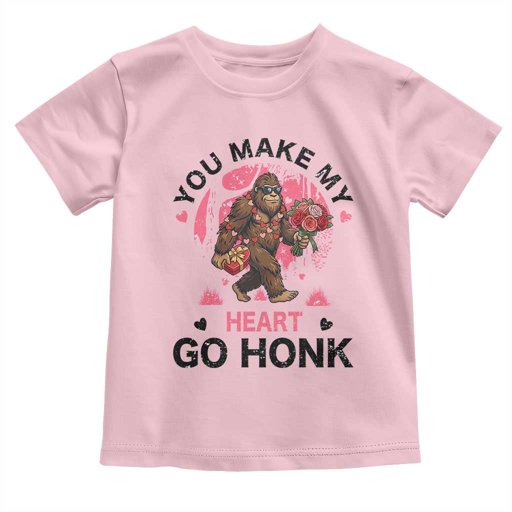 You Make My Heart Go Honk Toddler T Shirt Funny Bigfoot Valentine Meme - Wonder Print Shop