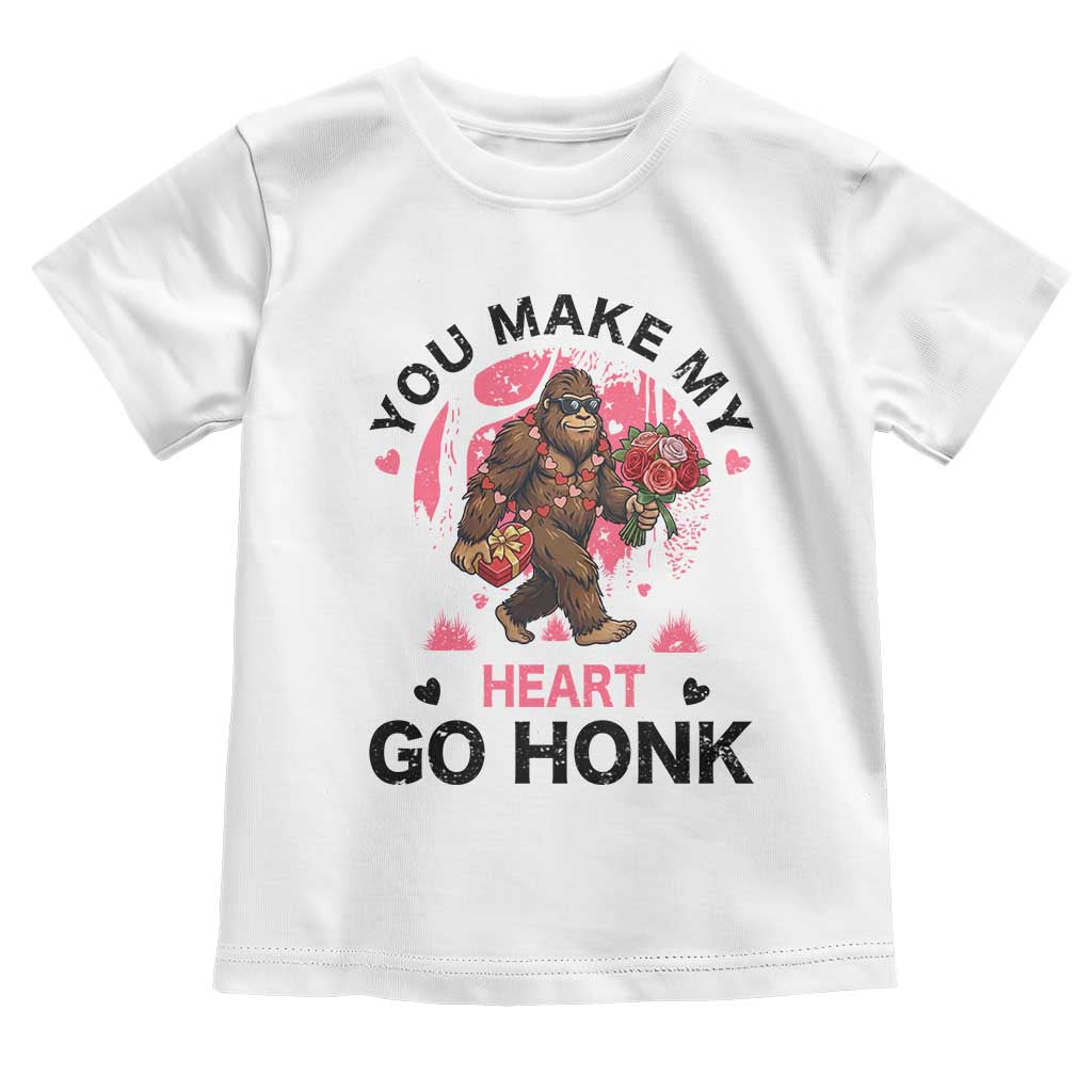 You Make My Heart Go Honk Toddler T Shirt Funny Bigfoot Valentine Meme - Wonder Print Shop