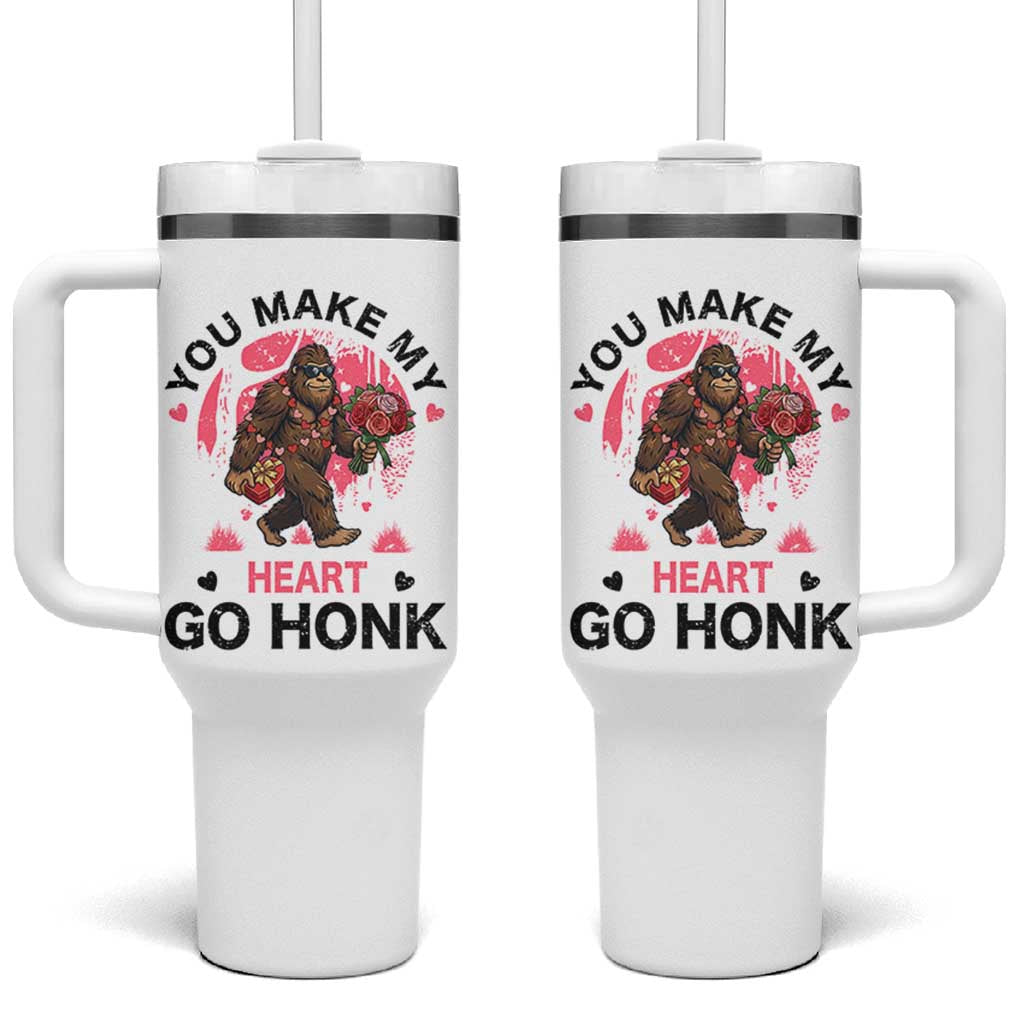 You Make My Heart Go Honk Tumbler With Handle Funny Bigfoot Valentine Meme - undefined