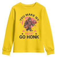 You Make My Heart Go Honk Youth Sweatshirt Funny Bigfoot Valentine Meme - Wonder Print Shop