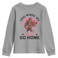 You Make My Heart Go Honk Youth Sweatshirt Funny Bigfoot Valentine Meme - Wonder Print Shop
