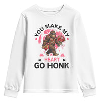 You Make My Heart Go Honk Youth Sweatshirt Funny Bigfoot Valentine Meme - Wonder Print Shop