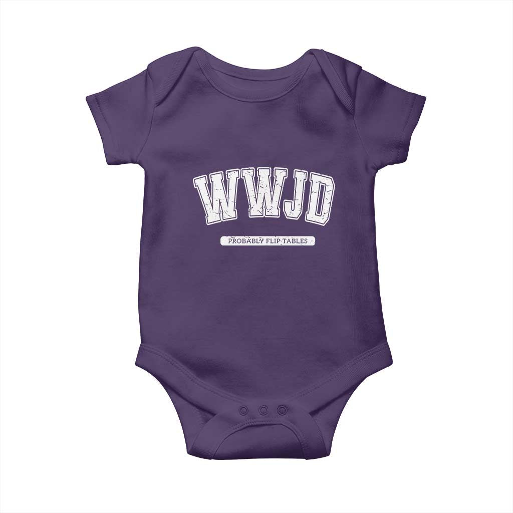 Funny Christian Baby Onesie WWJD Probably Flip Tables - Wonder Print Shop