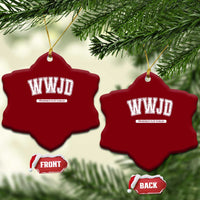 Funny Christian Ceramic Ornament WWJD Probably Flip Tables - Wonder Print Shop