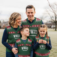 Funny Christian V-Neck Knit Sweater Vest WWJD Probably Flip Tables - Wonder Print Shop
