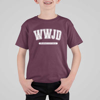 Funny Christian T Shirt For Kid WWJD Probably Flip Tables - Wonder Print Shop