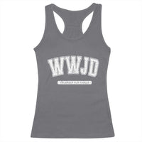 Funny Christian Racerback Tank Top WWJD Probably Flip Tables - Wonder Print Shop