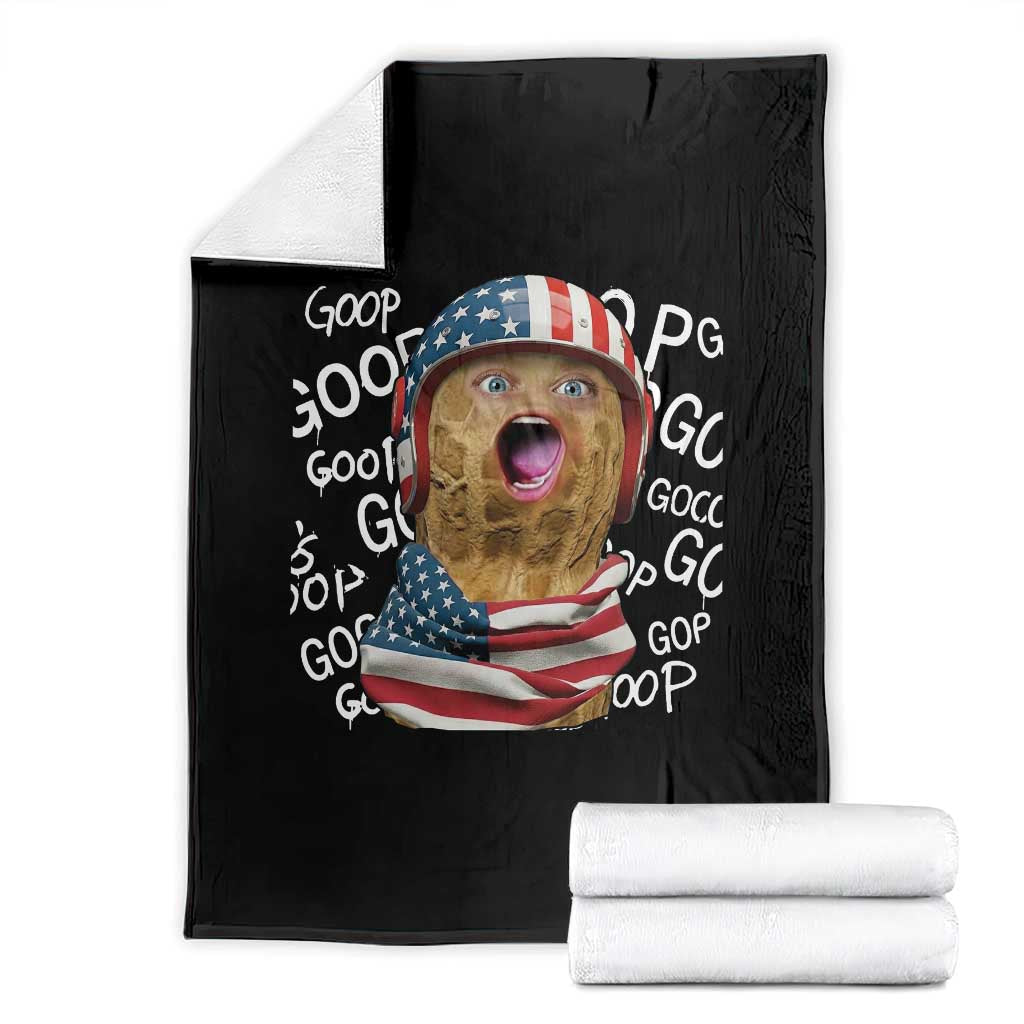 Burnt Peanut Goop Throw Blanket Patriotic American Flag - Wonder Print Shop