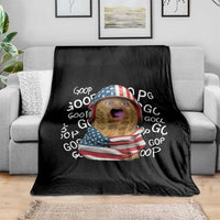 Burnt Peanut Goop Throw Blanket Patriotic American Flag - Wonder Print Shop