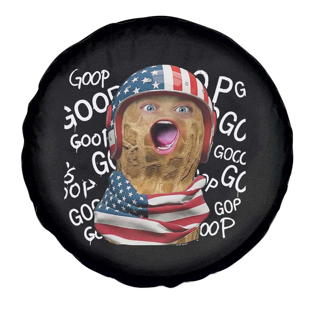 Burnt Peanut Goop Spare Tire Cover Patriotic American Flag - Wonder Print Shop