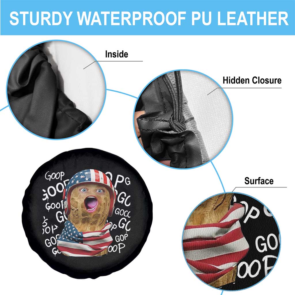 Burnt Peanut Goop Spare Tire Cover Patriotic American Flag - Wonder Print Shop