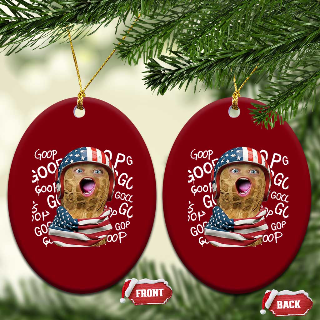 Burnt Peanut Goop Ceramic Ornament Patriotic American Flag - Wonder Print Shop
