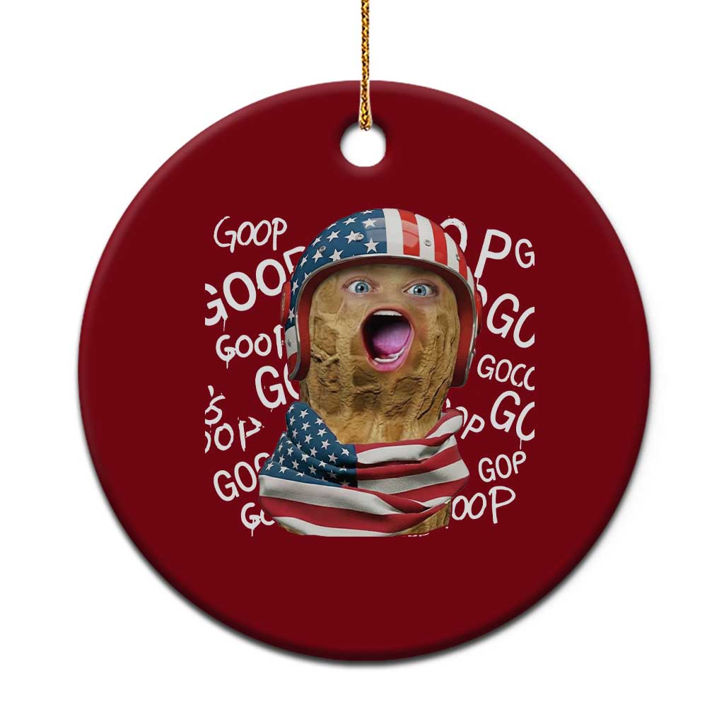 Burnt Peanut Goop Ceramic Ornament Patriotic American Flag - Wonder Print Shop