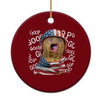 Burnt Peanut Goop Ceramic Ornament Patriotic American Flag - Wonder Print Shop