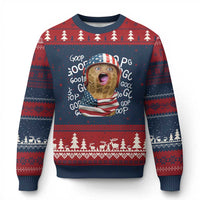 Burnt Peanut Goop Ugly Christmas Sweater Patriotic American Flag - Wonder Print Shop