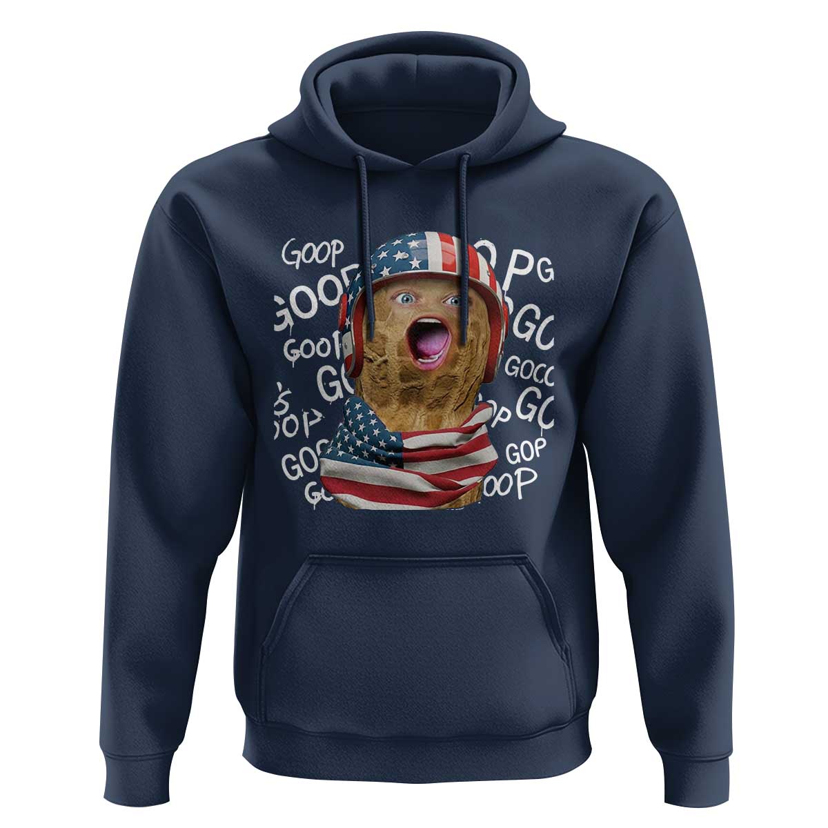 Burnt Peanut Goop Hoodie Patriotic American Flag - Wonder Print Shop