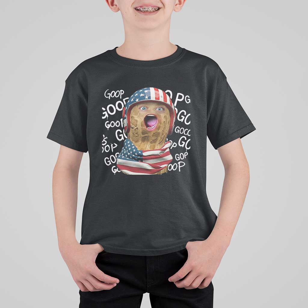 Burnt Peanut Goop T Shirt For Kid Patriotic American Flag - Wonder Print Shop