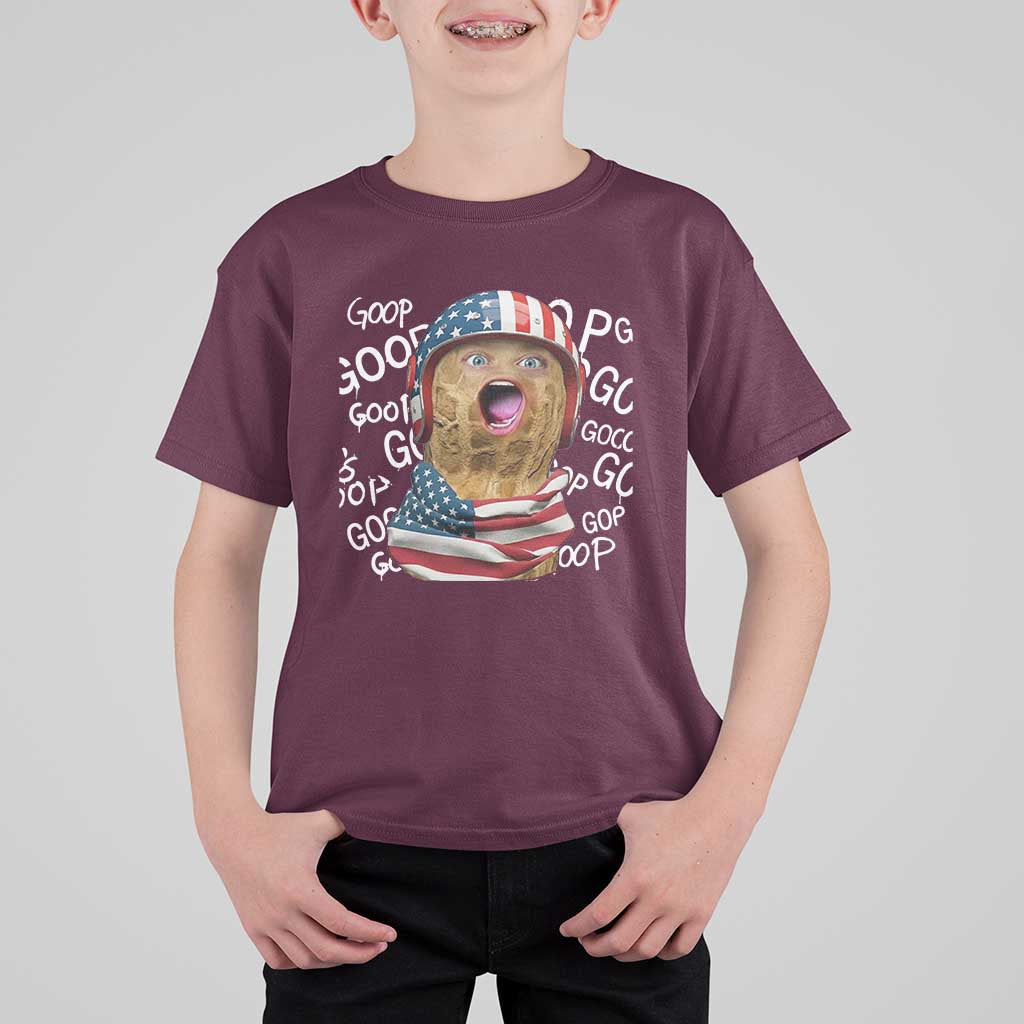 Burnt Peanut Goop T Shirt For Kid Patriotic American Flag - Wonder Print Shop