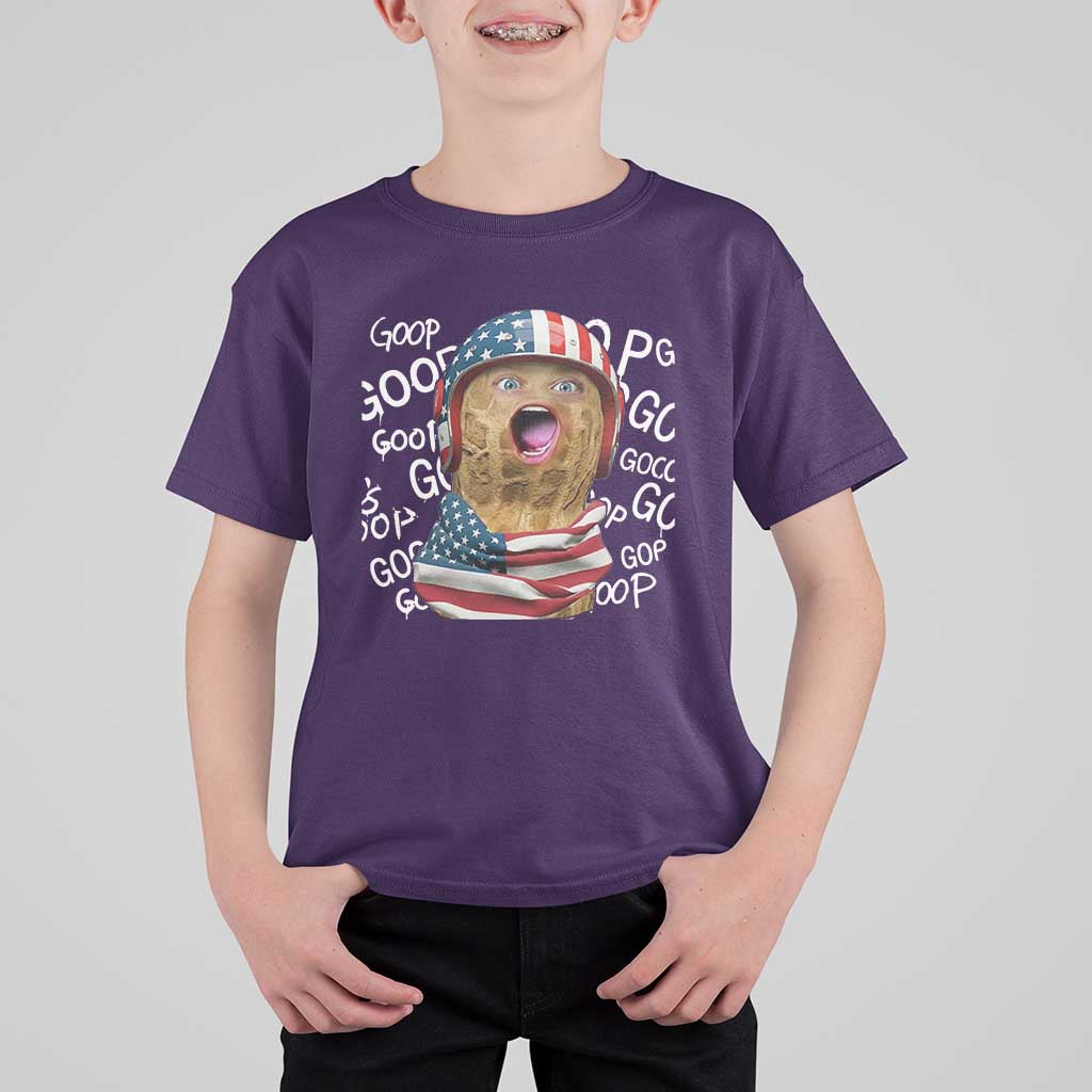 Burnt Peanut Goop T Shirt For Kid Patriotic American Flag - Wonder Print Shop