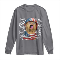 Burnt Peanut Goop Long Sleeve Shirt Patriotic American Flag - Wonder Print Shop