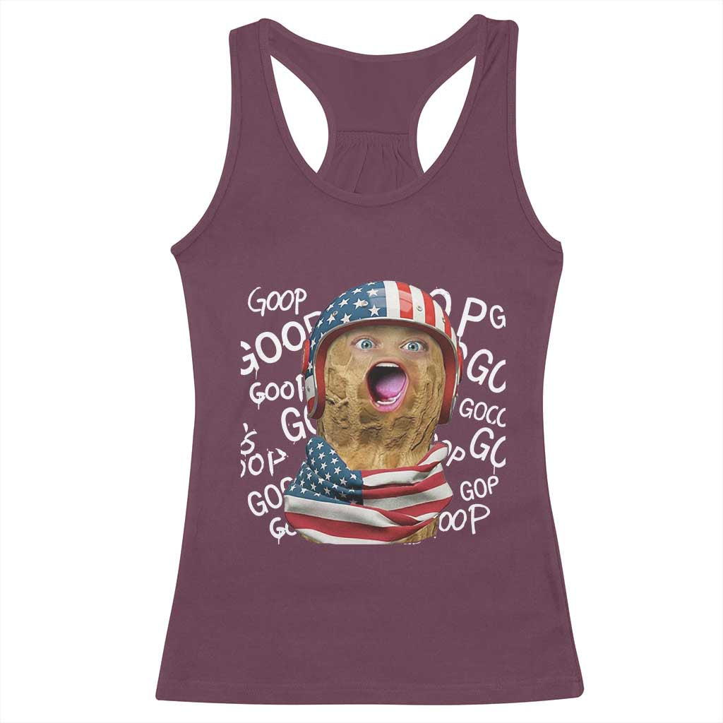 Burnt Peanut Goop Racerback Tank Top Patriotic American Flag - Wonder Print Shop
