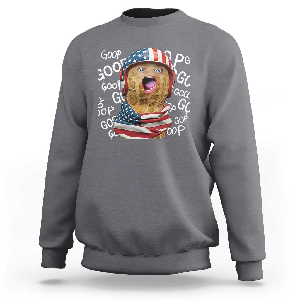 Burnt Peanut Goop Sweatshirt Patriotic American Flag - Wonder Print Shop