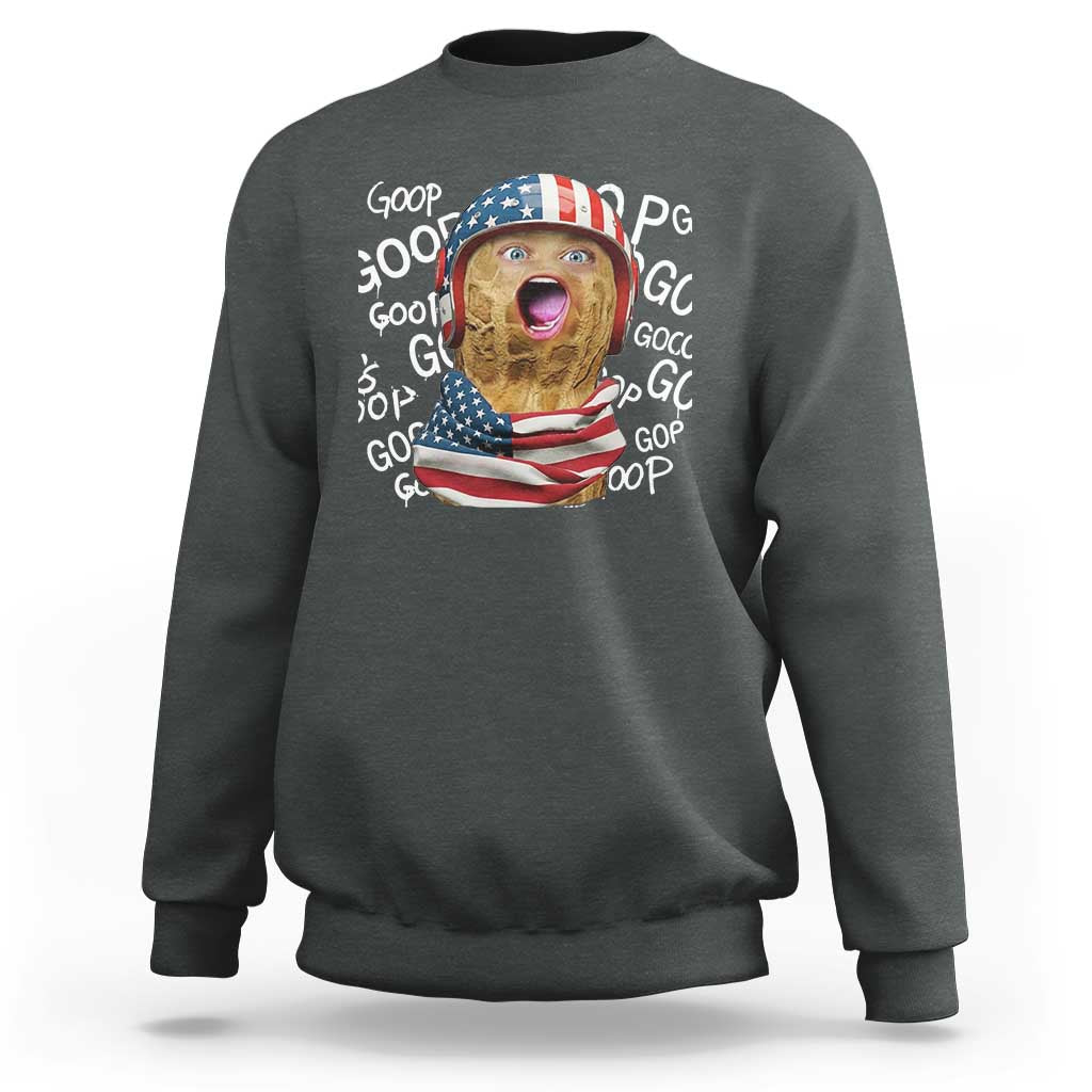 Burnt Peanut Goop Sweatshirt Patriotic American Flag - Wonder Print Shop
