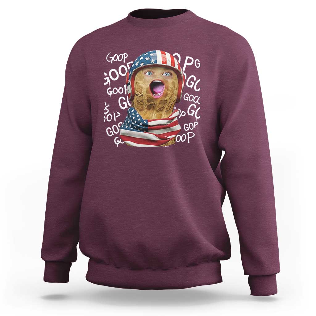 Burnt Peanut Goop Sweatshirt Patriotic American Flag - Wonder Print Shop