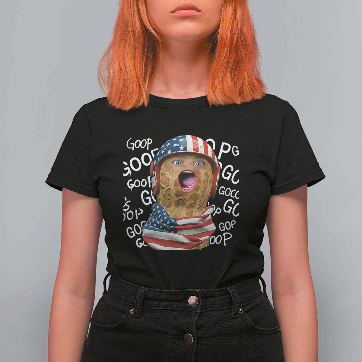 Burnt Peanut Goop T Shirt For Women Patriotic American Flag - Wonder Print Shop