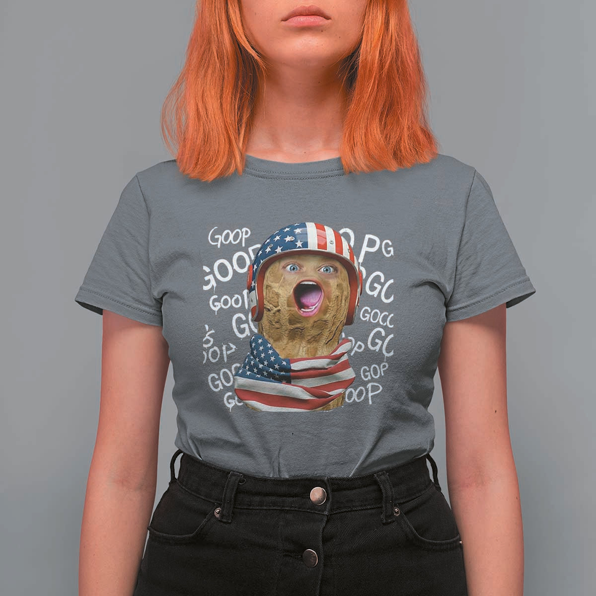 Burnt Peanut Goop T Shirt For Women Patriotic American Flag - Wonder Print Shop
