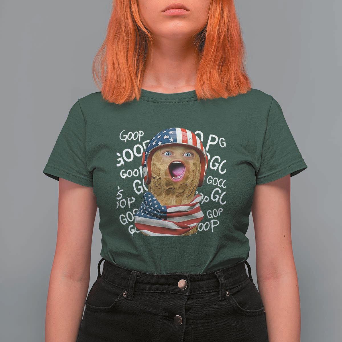 Burnt Peanut Goop T Shirt For Women Patriotic American Flag - Wonder Print Shop