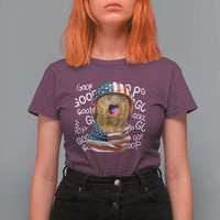 Burnt Peanut Goop T Shirt For Women Patriotic American Flag - Wonder Print Shop