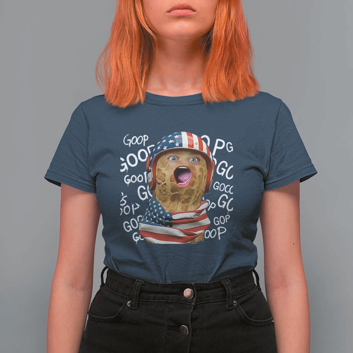 Burnt Peanut Goop T Shirt For Women Patriotic American Flag - Wonder Print Shop