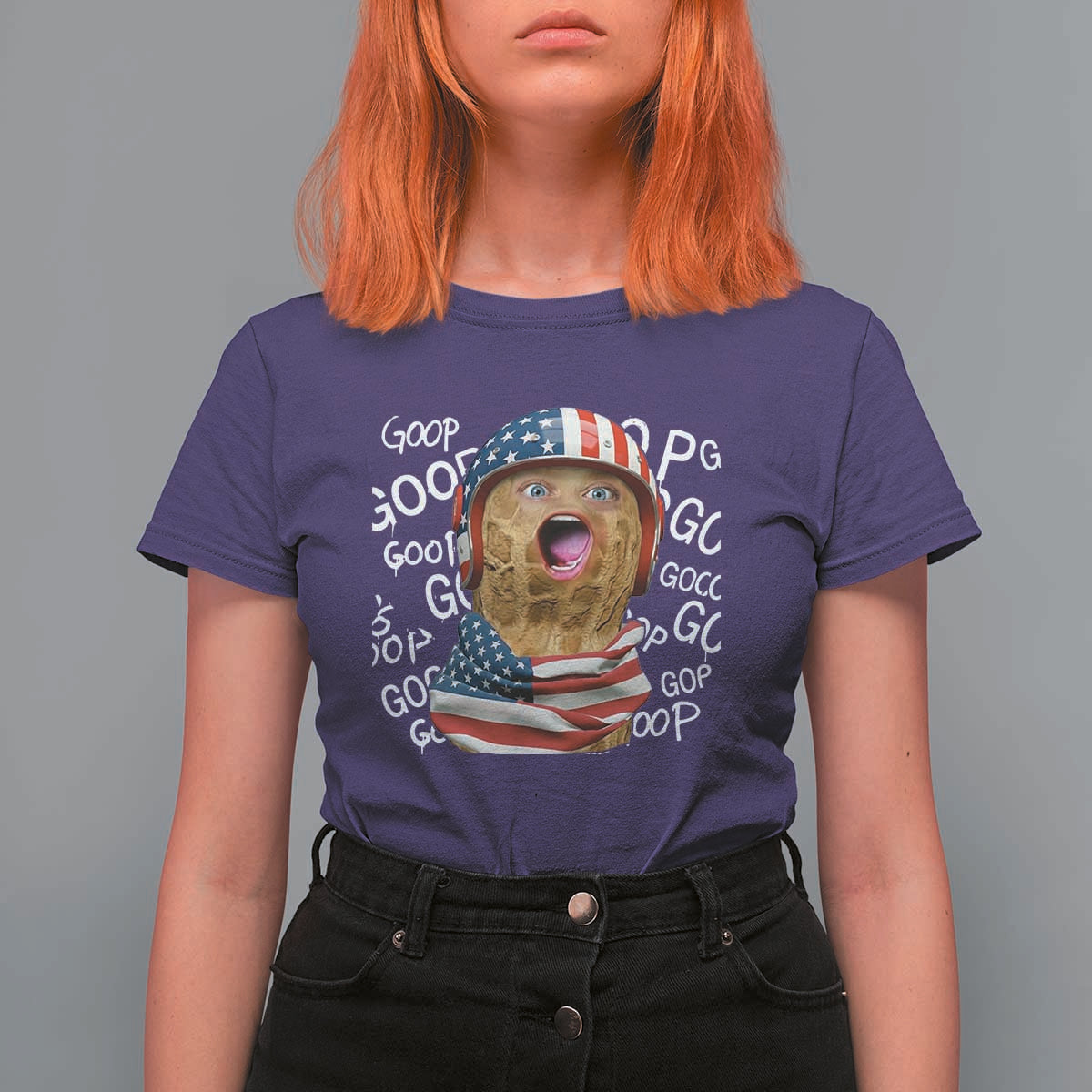 Burnt Peanut Goop T Shirt For Women Patriotic American Flag - Wonder Print Shop