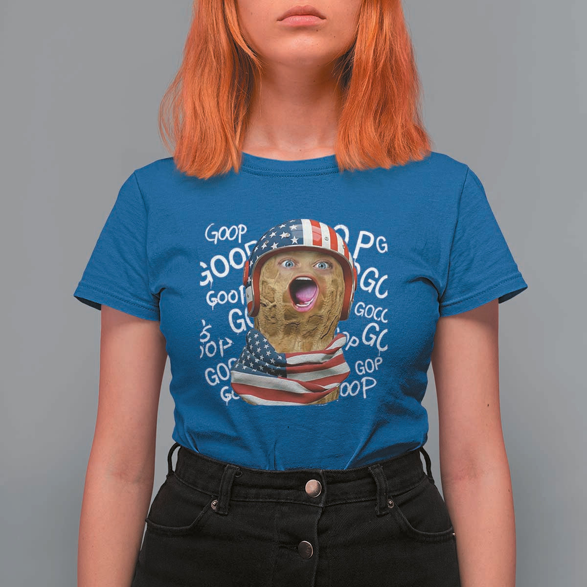 Burnt Peanut Goop T Shirt For Women Patriotic American Flag - Wonder Print Shop