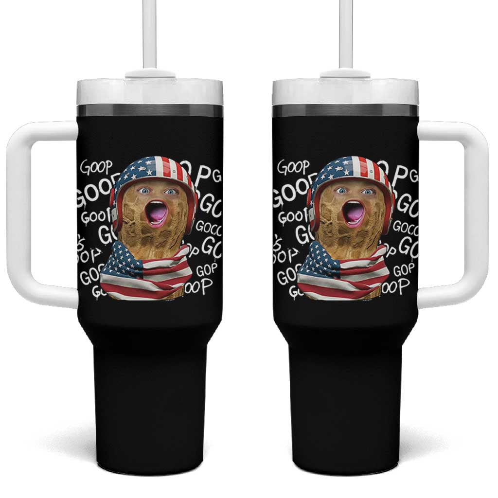 Burnt Peanut Goop Tumbler With Handle Patriotic American Flag - Wonder Print Shop